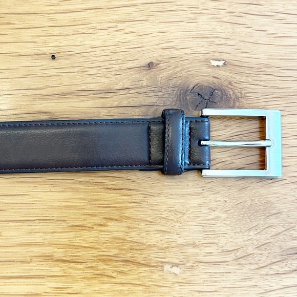 Faux Vegan Leather Men’s Casual Dress Belt in Dark Brown SZ Medium 34-36 - Picture 4 of 8